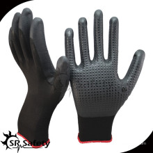 SRSAFETY espuma de nitrilo con puntos en la mano de la máquina de trabajo guante de trabajo / guantes de seguridad
